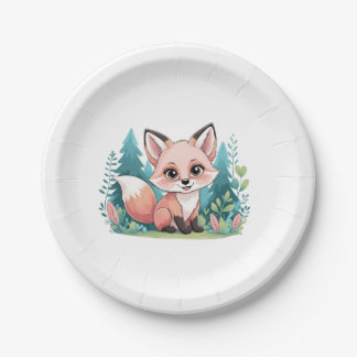 Assiettes En Carton  baby fox paper plates