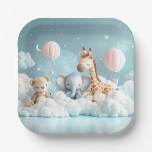 Assiettes En Carton Baby Giraffe avec tous ses amis