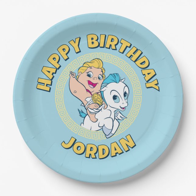 Assiettes En Carton Baby Hercules Riding Pegasus Paper Plates (Devant)