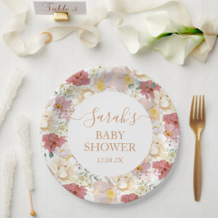 Assiettes En Carton Baby in Bloom Baby shower Girl