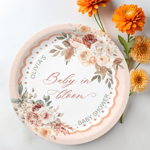 Assiettes En Carton Baby in Bloom Bohème Fleurie Baby Shower