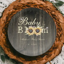 Baby in Bloom Watercolor Baby shower de tournesols