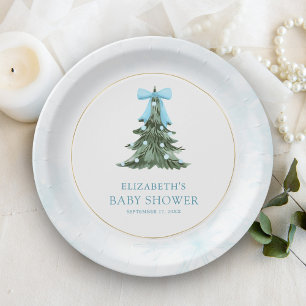 Assiettes En Carton Baby It's Cold Outside Baby Shower Ruban Bleu