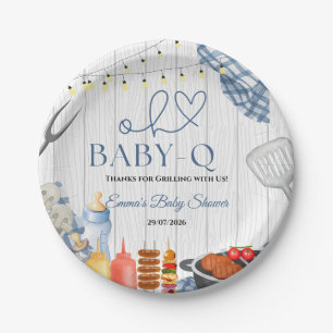 Assiettes En Carton Baby-Q Boy Barbecue rustique Baby Shower