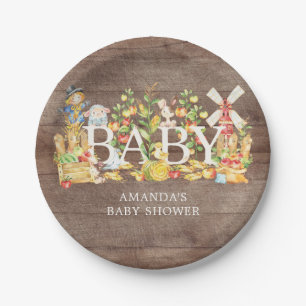 Assiettes En Carton Baby shower 7" du marché d'agriculteurs plat