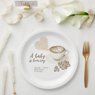 Assiettes En Carton Baby shower à café