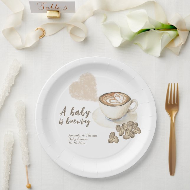 Assiettes En Carton Baby shower à café (Mariage)