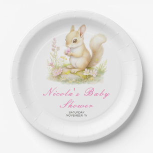Assiettes En Carton Baby shower à écureuil de printemps