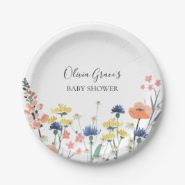 Assiettes En Carton baby shower à fleurs d'aquarelle fleur sauvage