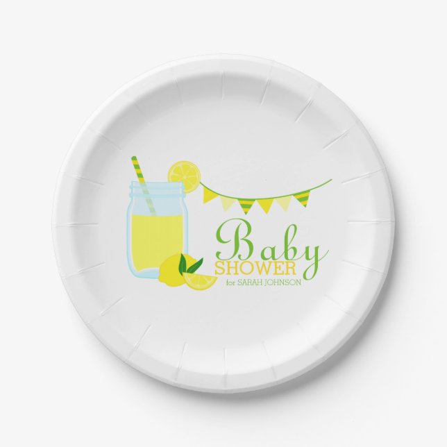 Assiettes En Carton Baby shower à la limonade (Devant)