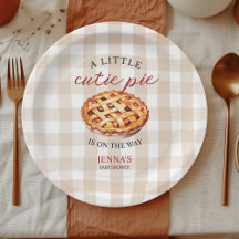 Baby shower à tarte Little Cutie En vichy automne