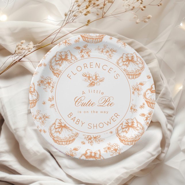 Assiettes En Carton Baby shower à tarte Toile Little Cutie (Créateur téléchargé)