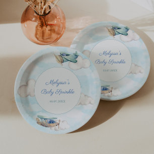 Assiettes En Carton Baby shower À Thème Avion Pour Boy Party