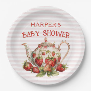 Assiettes En Carton Baby shower à thème fraise