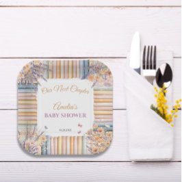 Assiettes En Carton Baby shower à thème Pastel Floral