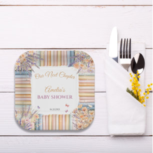 Assiettes En Carton Baby shower à thème Pastel Floral