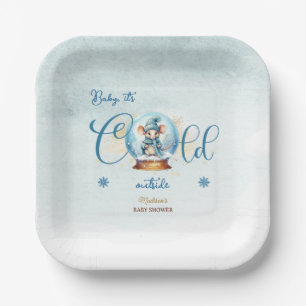 Assiettes En Carton Baby shower à thème Snowglobe