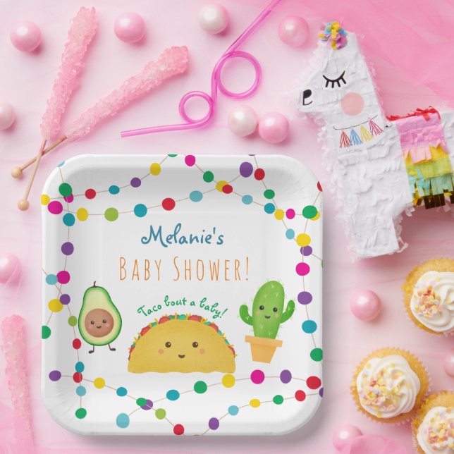 Assiettes En Carton Baby shower à thème Taco fiesta (Fête)