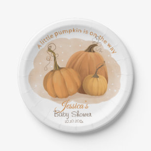 Assiettes En Carton Baby Shower Aquarelle Citrouille 