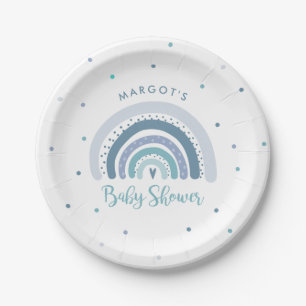 Assiettes En Carton Baby shower arc-en-ciel Muet Pastel Rainbow