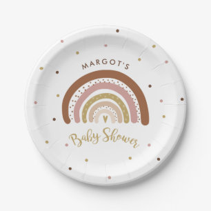 Assiettes En Carton Baby shower arc-en-ciel Muet Pastel Rainbow