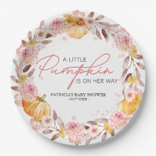 Assiettes En Carton Baby Shower Automnal "Petite Citrouille" Personnal