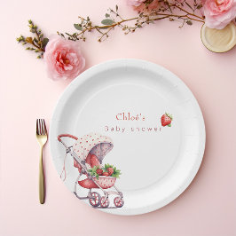 Assiettes En Carton Baby shower aux fraises