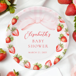 Assiettes En Carton Baby shower aux fraises Coquette