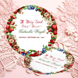 Assiettes En Carton Baby shower aux fraises rouges | Blue Berry Sweet 