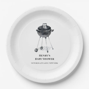 Assiettes En Carton Baby shower barbecue minimaliste moderne