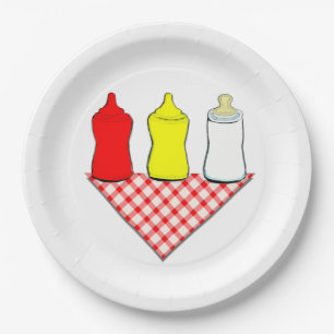 Assiettes En Carton Baby shower BBQ