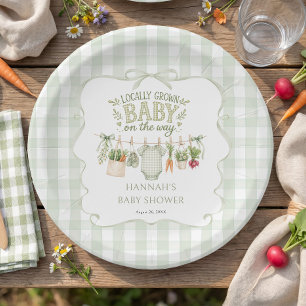 Assiettes En Carton Baby-Shower « Bébé Né dans la Région »