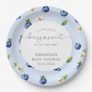 Assiettes En Carton Baby shower Berry Sweet Blueberry