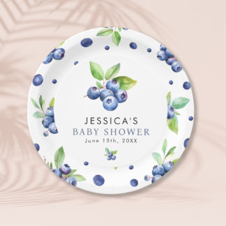 Assiettes En Carton Baby shower Berry Sweet Blueberry
