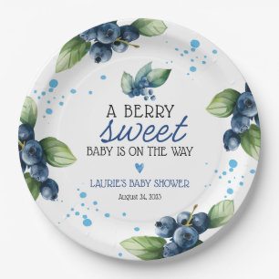 Assiettes En Carton Baby shower Berry Sweet Blueberry