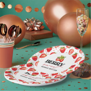 Assiettes En Carton Baby shower Berry Sweet Strawberries