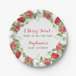 Assiettes En Carton Baby shower Berry Sweet Strawberry
