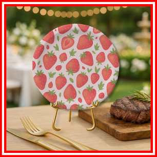Assiettes En Carton Baby shower Berry Sweet Strawberry
