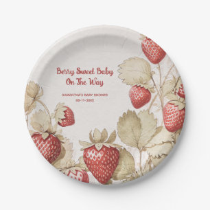 Assiettes En Carton Baby shower Berry Sweet Strawberry