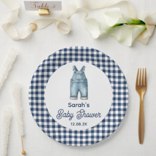 Assiettes En Carton Baby shower Blue Jean