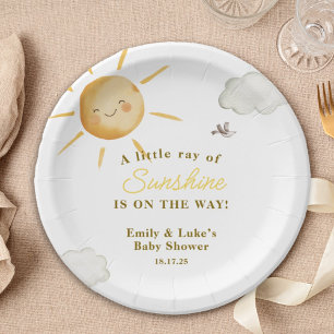 Assiettes En Carton Baby Shower Bohème Soleil Genre Neutre