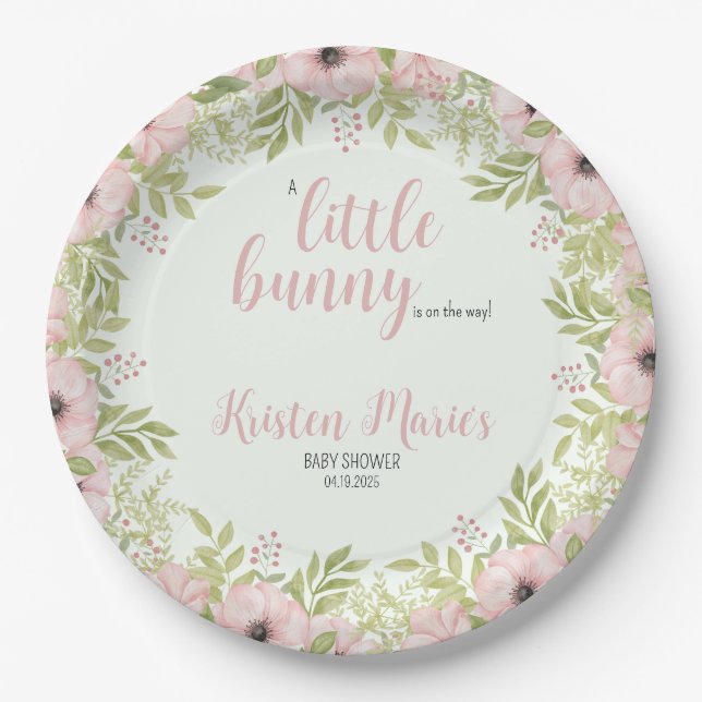 Assiettes En Carton Baby shower Bunny (Devant)