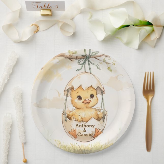 Assiettes En Carton Baby-Shower Canard  (Mariage)