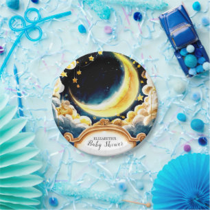 Assiettes En Carton Baby shower céleste de Stars Moon