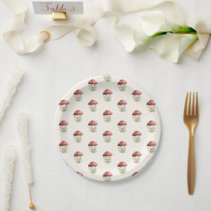 Assiettes En Carton Baby Shower Champignon