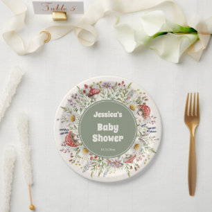 Assiettes En Carton Baby Shower Champignon 
