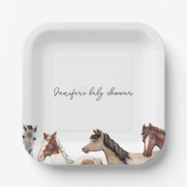 Assiettes En Carton Baby shower Cheval Personnalisé