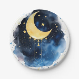 Assiettes En Carton Baby shower Ciel nocturne étincelant