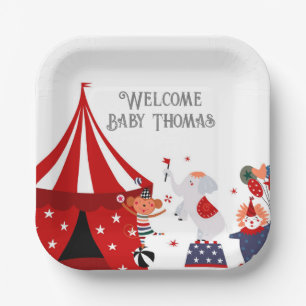Assiettes En Carton Baby shower cirque ou carnaval
