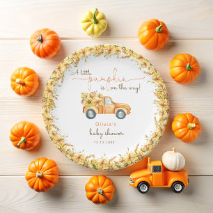 Assiettes En Carton Baby shower Citrouille Automne